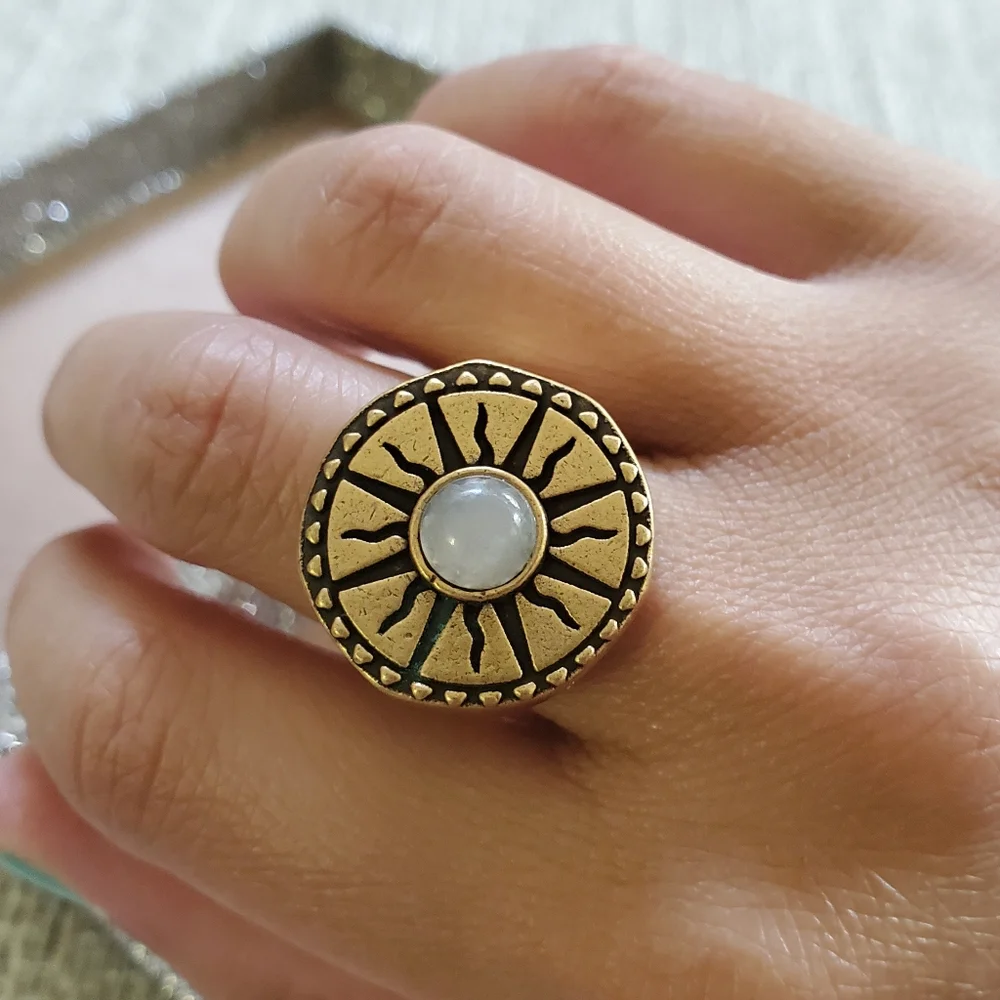 Alex and Ani Jade Sun Cocktail Ring